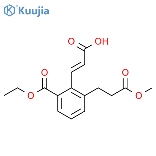 Ethyl 2-(2-carboxyvinyl)-3-(3-methoxy-3-oxopropyl)benzoate structure