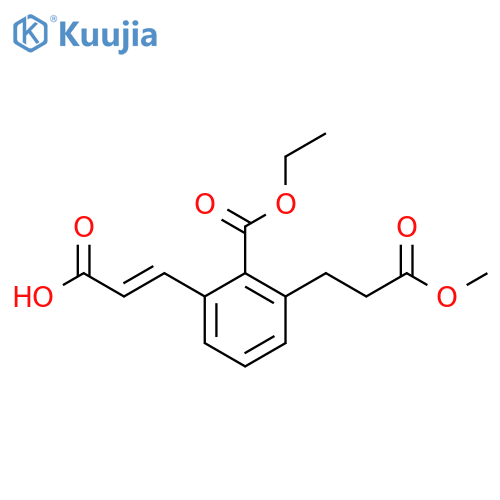 Ethyl 2-(2-carboxyvinyl)-6-(3-methoxy-3-oxopropyl)benzoate structure