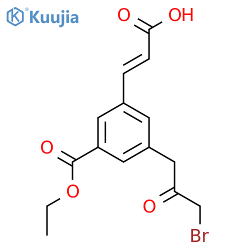Ethyl 3-(3-bromo-2-oxopropyl)-5-(2-carboxyvinyl)benzoate structure
