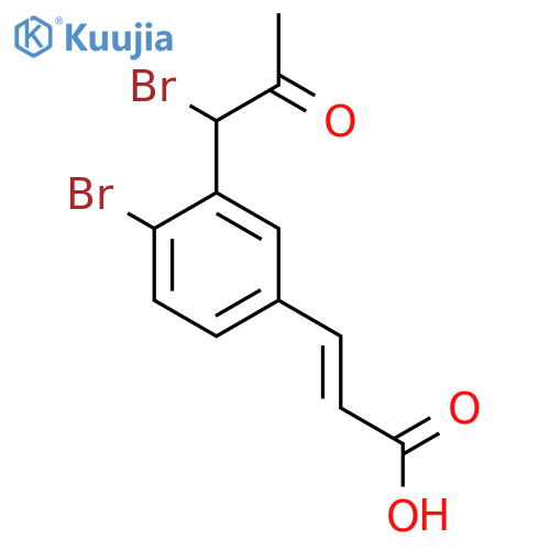 4-Bromo-3-(1-bromo-2-oxopropyl)cinnamic acid structure