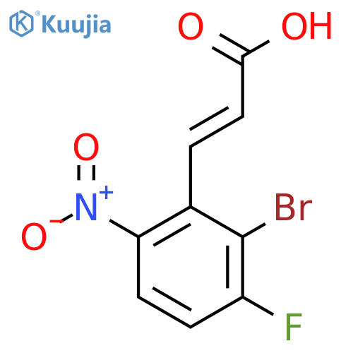 2-Bromo-3-fluoro-6-nitrocinnamic acid structure