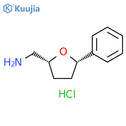 rac-[(2R,5S)-5-phenyloxolan-2-yl]methanamine hydrochloride, cis structure