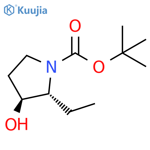 1-Pyrrolidinecarboxylic acid, 2-ethyl-3-hydroxy-, 1,1-dimethylethyl ester, (2R,3S)-rel- structure
