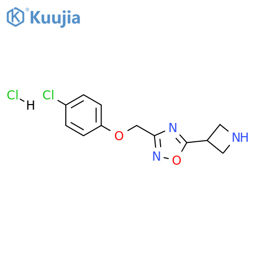 5-(azetidin-3-yl)-3-(4-chlorophenoxy)methyl-1,2,4-oxadiazole hydrochloride structure