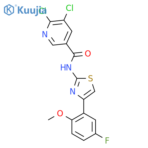 5,6-dichloro-N-[4-(5-fluoro-2-methoxyphenyl)-1,3-thiazol-2-yl]pyridine-3-carboxamide structure