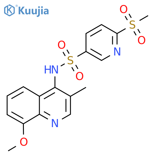 6-methanesulfonyl-N-(8-methoxy-3-methylquinolin-4-yl)pyridine-3-sulfonamide structure