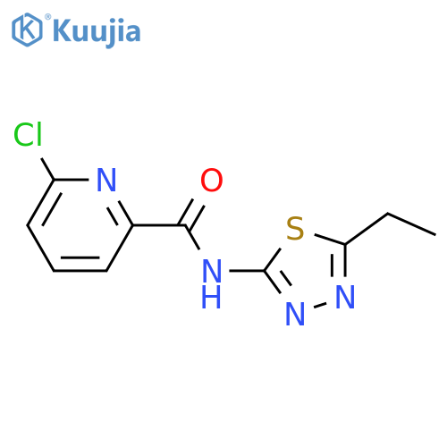 6-chloro-N-(5-ethyl-1,3,4-thiadiazol-2-yl)pyridine-2-carboxamide structure