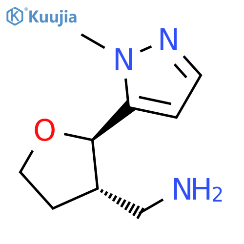 3-Furanmethanamine, tetrahydro-2-(1-methyl-1H-pyrazol-5-yl)-, (2R,3S)- structure