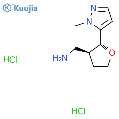 [(2R,3S)-2-(2-methylpyrazol-3-yl)tetrahydrofuran-3-yl]methanamine;dihydrochloride structure