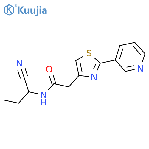 N-(1-cyanopropyl)-2-[2-(pyridin-3-yl)-1,3-thiazol-4-yl]acetamide structure
