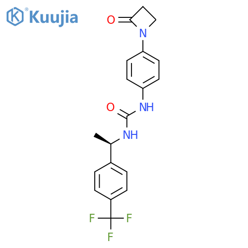 3-[4-(2-oxoazetidin-1-yl)phenyl]-1-[(1R)-1-[4-(trifluoromethyl)phenyl]ethyl]urea structure