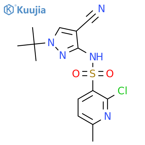 N-(1-tert-butyl-4-cyano-1H-pyrazol-3-yl)-2-chloro-6-methylpyridine-3-sulfonamide structure
