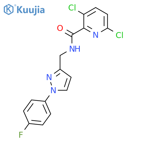 3,6-dichloro-N-{[1-(4-fluorophenyl)-1H-pyrazol-3-yl]methyl}pyridine-2-carboxamide structure