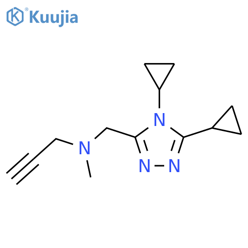 [(Dicyclopropyl-4h-1,2,4-triazol-3-yl)methyl](methyl)(prop-2-yn-1-yl)amine structure
