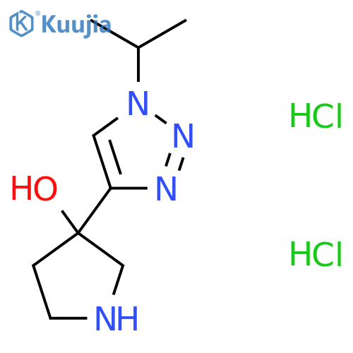 3-[1-(propan-2-yl)-1H-1,2,3-triazol-4-yl]pyrrolidin-3-ol dihydrochloride structure