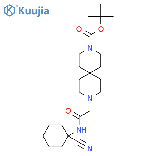 Tert-butyl 9-{[(1-cyanocyclohexyl)carbamoyl]methyl}-3,9-diazaspiro[5.5]undecane-3-carboxylate structure