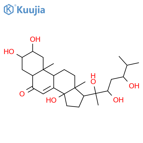 (2beta,3beta,5beta,22R,24S)-2,3,14,20,22,24-hexahydroxycholest-7-en-6-one structure