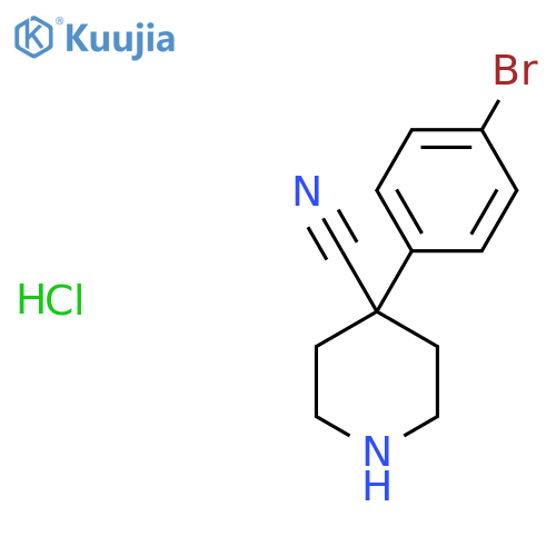 4-(4-Bromophenyl)piperidine-4-carbonitrile hydrochloride structure