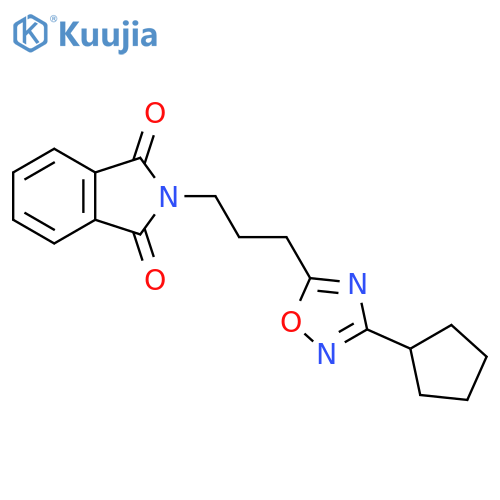 2-3-(3-cyclopentyl-1,2,4-oxadiazol-5-yl)propyl-2,3-dihydro-1H-isoindole-1,3-dione structure