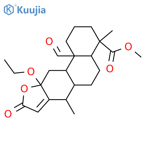 12,20-Dihydroxy-13(15)-cassen-16,12-olid-18-oic acid; (12αOH)-form, 20-Aldehyde, 12-Et ether, Me ester structure