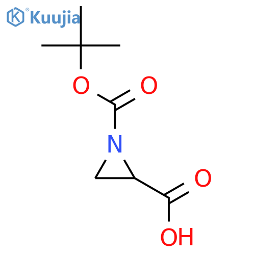 1-(tert-butoxycarbonyl)aziridine-2-carboxylic acid structure
