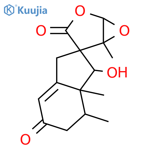 9(8→7)-Abeo-11,12-epoxy-6-hydroxy-2-oxo-1(10)-eremophilen-8,12-olide; (6β,7α,11β,12β)-form structure