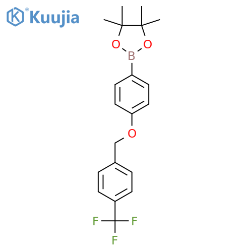 4,4,5,5-Tetramethyl-2-[4-[[4-(trifluoromethyl)phenyl]methoxy]phenyl]-1,3,2-dioxaborolane structure