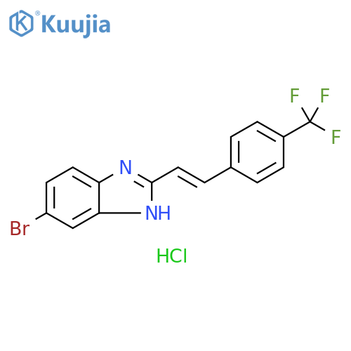 1H-Benzimidazole, 6-bromo-2-[(1E)-2-[4-(trifluoromethyl)phenyl]ethenyl]-, hydrochloride (1:1) structure