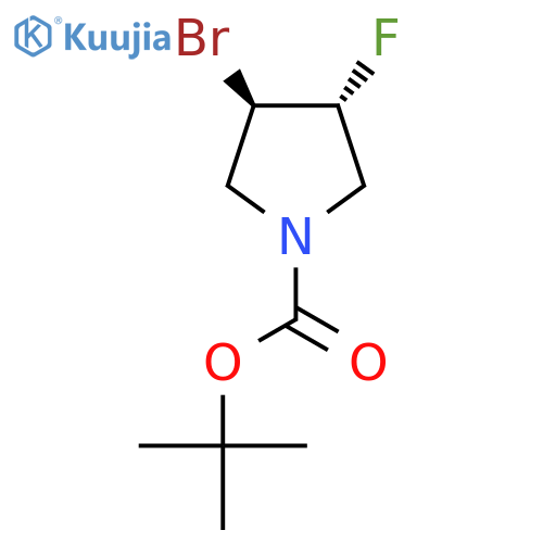 Tert-butyl trans-3-bromo-4-fluoropyrrolidine-1-carboxylate structure