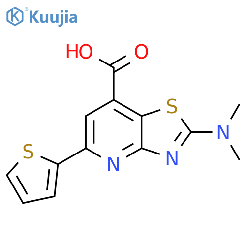 Thiazolo[4,5-b]pyridine-7-carboxylic acid, 2-(dimethylamino)-5-(2-thienyl)- structure