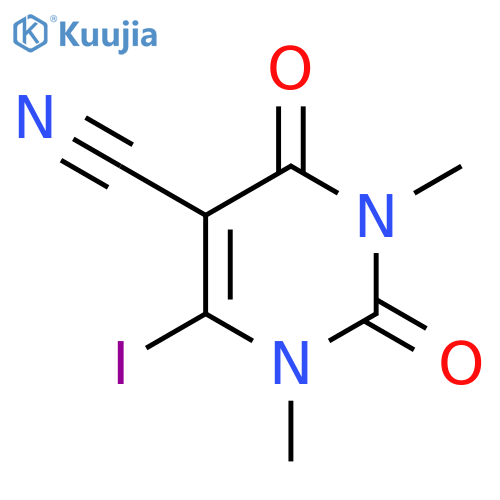 4-Iodo-1,3-dimethyl-2,6-dioxopyrimidine-5-carbonitrile structure