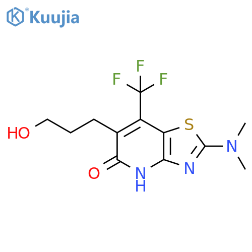 Thiazolo[4,5-b]pyridin-5(4H)-one, 2-(dimethylamino)-6-(3-hydroxypropyl)-7-(trifluoromethyl)- structure