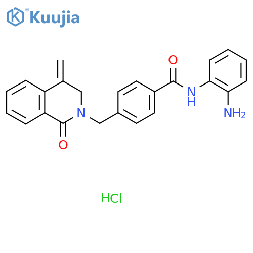 N-(2-Aminophenyl)-4-[(4-methylidene-1-oxo-3H-isoquinolin-2-yl)methyl]benzamide;hydrochloride structure