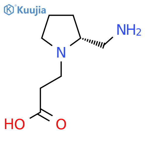 3-[(2R)-2-(aminomethyl)pyrrolidin-1-yl]propanoic acid structure