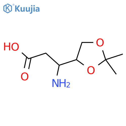 3-Amino-3-(2,2-dimethyl-1,3-dioxolan-4-yl)propanoic acid structure