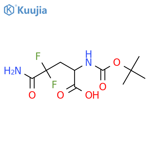 2-{[(Tert-butoxy)carbonyl]amino}-4-carbamoyl-4,4-difluorobutanoic acid structure