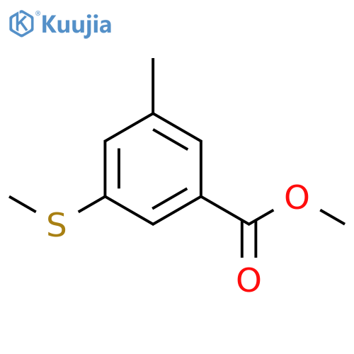 Benzoic acid, 3-methyl-5-(methylthio)-, methyl ester structure