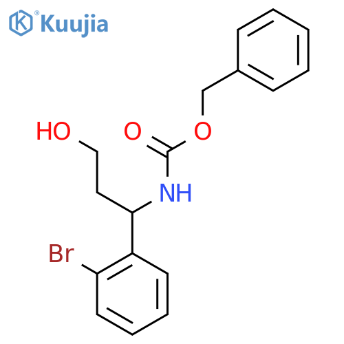 benzyl N-[1-(2-bromophenyl)-3-hydroxypropyl]carbamate structure