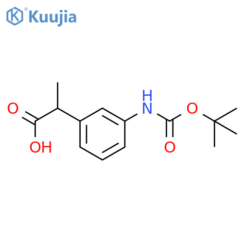 Benzeneacetic acid, 3-[[(1,1-dimethylethoxy)carbonyl]amino]-α-methyl- structure