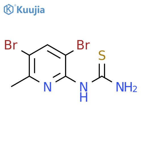 (3,5-Dibromo-6-methylpyridin-2-yl)thiourea structure