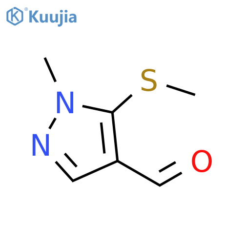 1-methyl-5-(methylsulfanyl)-1H-pyrazole-4-carbald ehyde structure