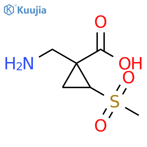 Cyclopropanecarboxylic acid, 1-(aminomethyl)-2-(methylsulfonyl)- structure