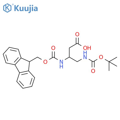 Butanoic acid, 4-[[(1,1-dimethylethoxy)carbonyl]amino]-3-[[(9H-fluoren-9-ylmethoxy)carbonyl]amino]- structure