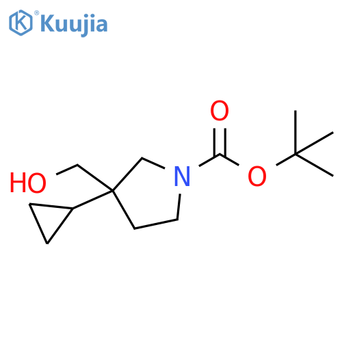 1-Pyrrolidinecarboxylic acid, 3-cyclopropyl-3-(hydroxymethyl)-, 1,1-dimethylethyl ester structure