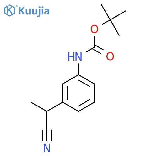 tert-butyl N-[3-(1-cyanoethyl)phenyl]carbamate structure