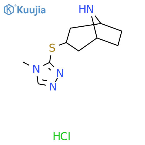 3-[(4-methyl-4H-1,2,4-triazol-3-yl)sulfanyl]-8-azabicyclo[3.2.1]octane hydrochloride structure