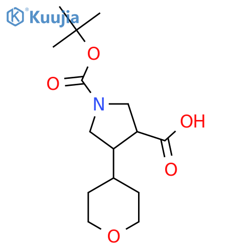1-[(Tert-butoxy)carbonyl]-4-(oxan-4-yl)pyrrolidine-3-carboxylic acid structure