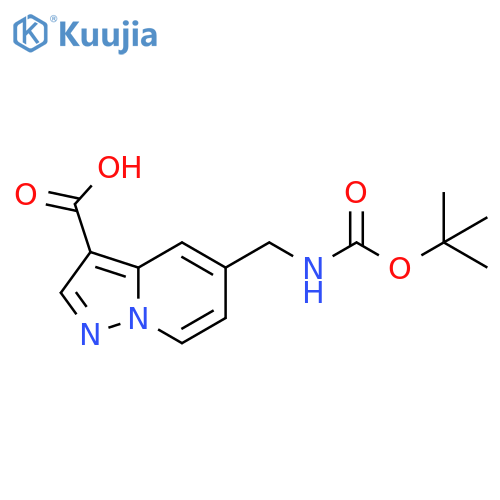 Pyrazolo[1,5-a]pyridine-3-carboxylic acid, 5-[[[(1,1-dimethylethoxy)carbonyl]amino]methyl]- structure