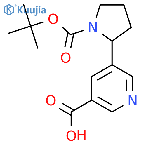 5-{1-[(Tert-butoxy)carbonyl]pyrrolidin-2-yl}pyridine-3-carboxylic acid structure