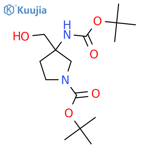 Tert-butyl 3-{[(tert-butoxy)carbonyl]amino}-3-(hydroxymethyl)pyrrolidine-1-carboxylate structure
